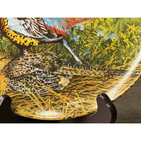 Collector Plate Edwin Knowles Wayne Anderson Upland Birds The Pheasant w/ Cert - Picture 4 of 7